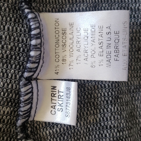 Diane von Furstenberg Caitrin Wool Blend Knit Skirt Gray Black Geometric Pattern - Picture 9 of 9